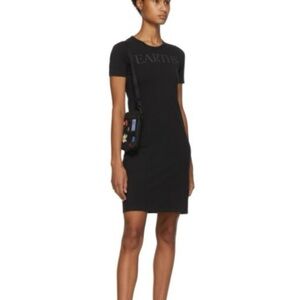 McQ Alexander Mcqueen Black T-Shirt EARTHS Dress M Swallow‎ Mini Tee Shirt